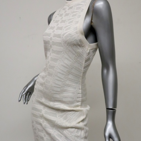 Balmain Dress White Jacquard Knit Size 38 - Picture 4 of 8